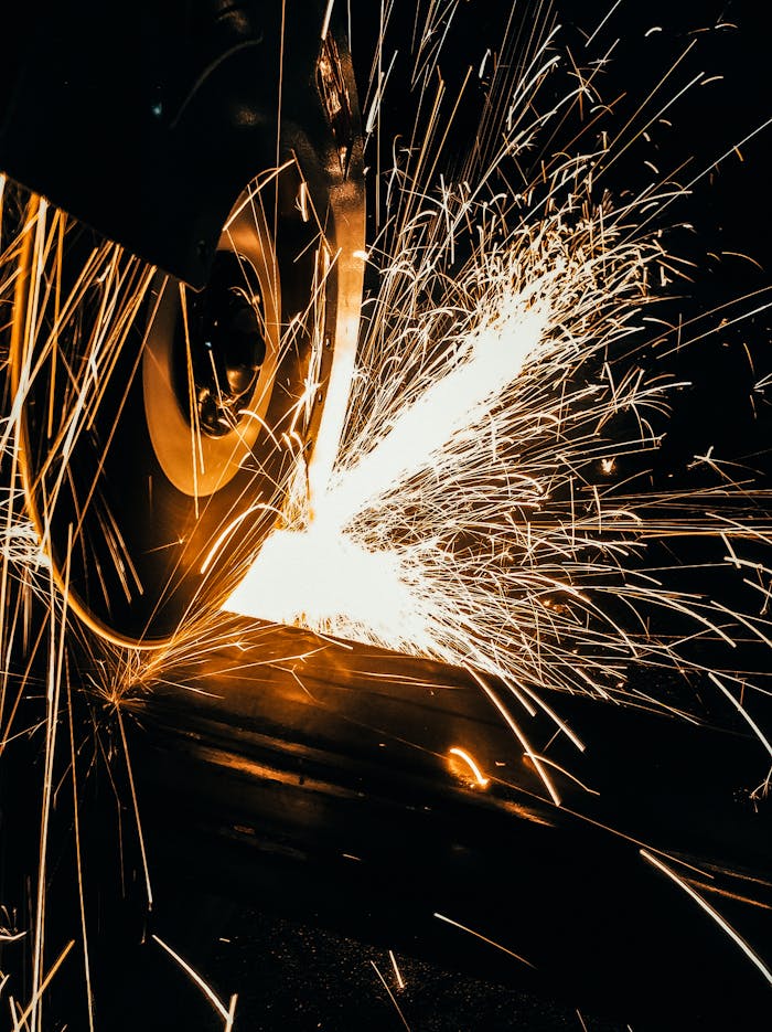 Mastering the First Impression: Your intriguing post title goes here Dynamic capture of a grinding wheel in action with sparks flying, illustrating industrial efficiency.